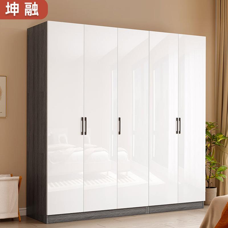 出租屋用衣服收纳储物柜白色简约衣橱家用卧室对开门衣柜