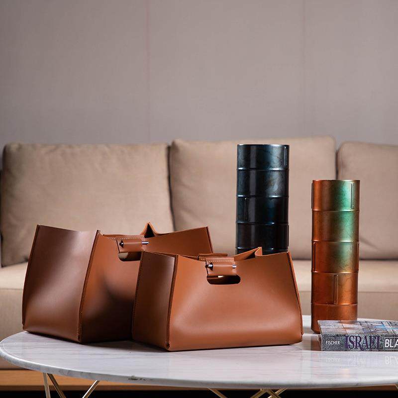 Darchin现代简约高级质感棕色手提收纳篮样板房卧室衣帽间,居家布艺,入户地垫,淘宝优惠券,粉丝福利购,淘宝优惠卷