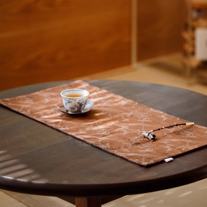 宛玉 香云纱宋式花鸟画茶席布轻奢家用中式复古茶台桌布,居家布艺,茶席,淘宝优惠券,粉丝福利购,淘宝优惠卷