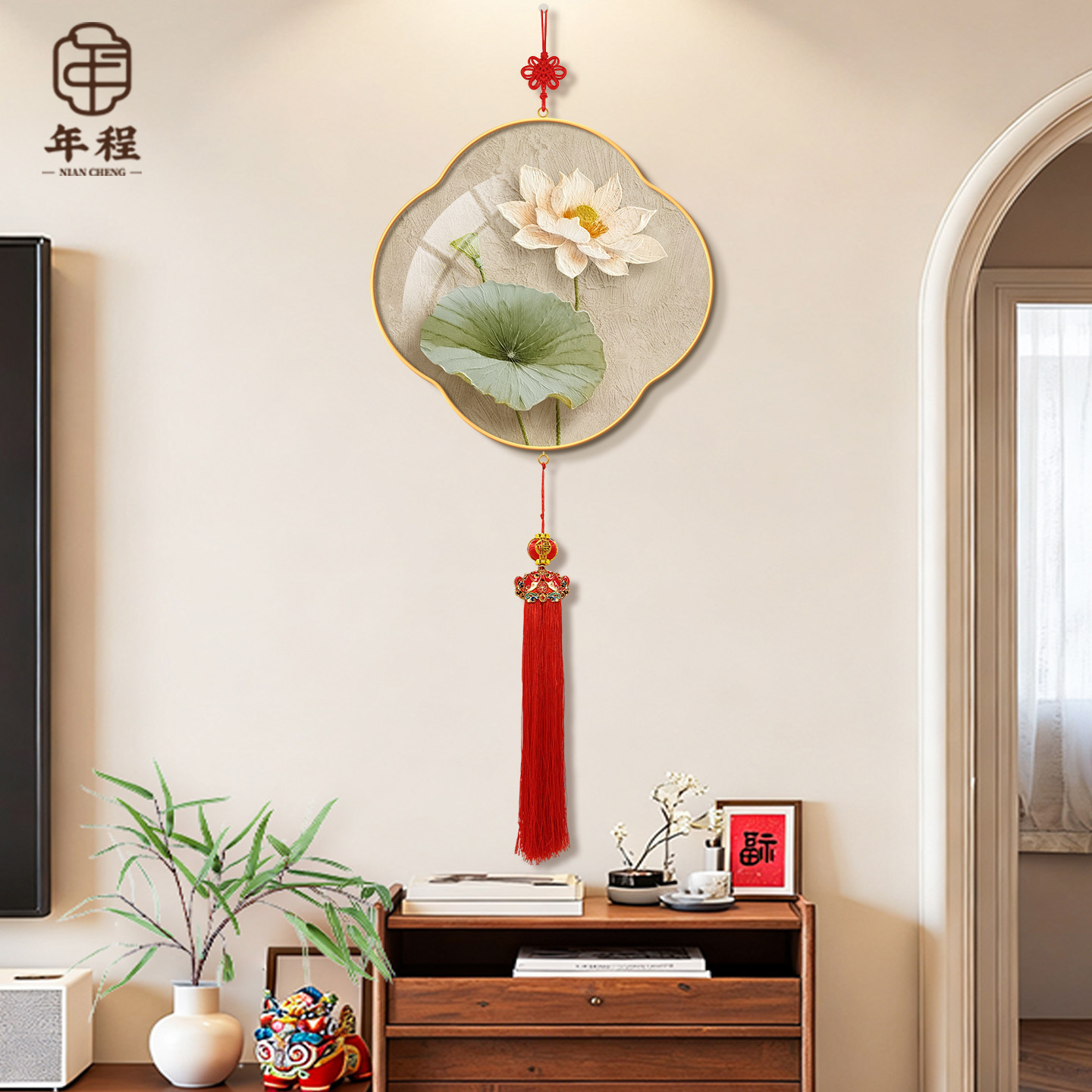 【热销爆款】荷花图装饰画挂件