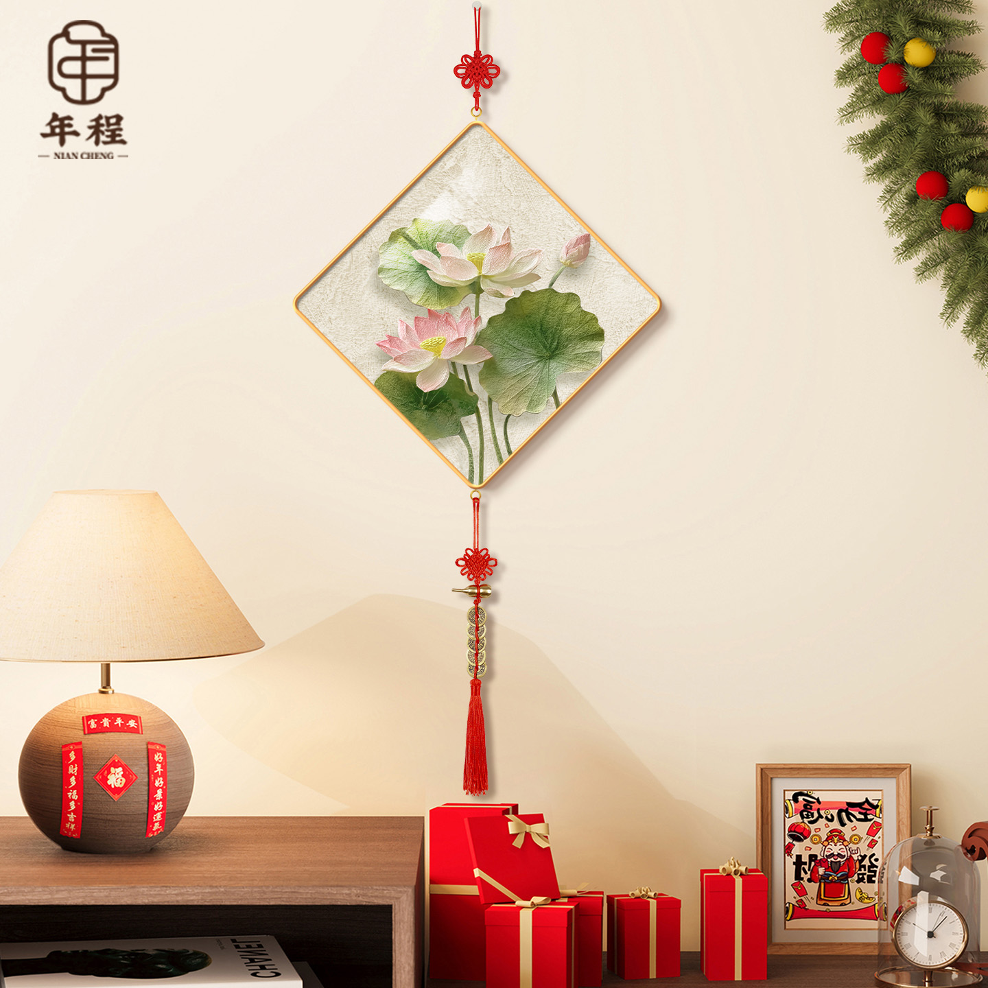 【新款热销】荷花莲叶装饰画挂件