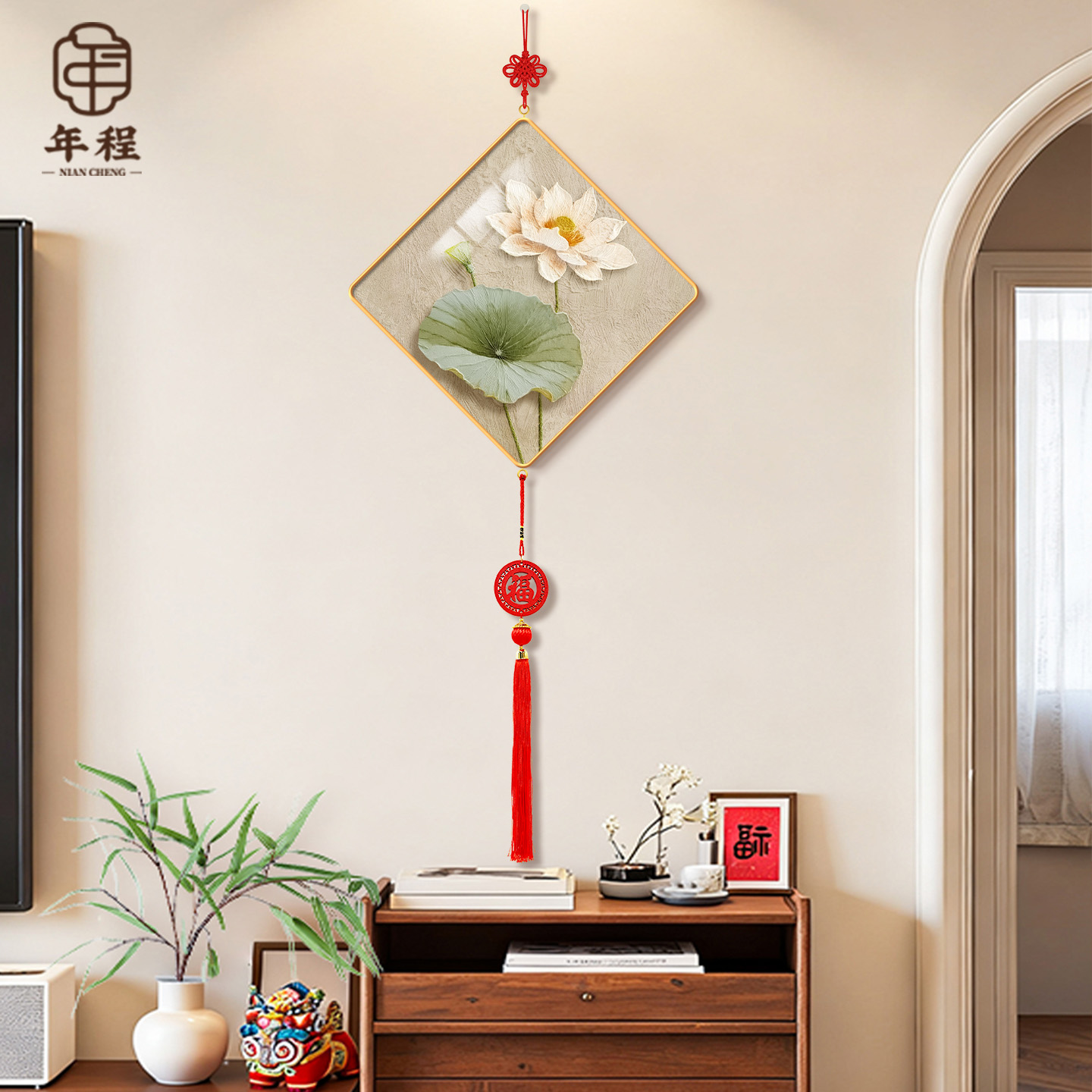 【新款热销】荷花莲叶装饰画挂件