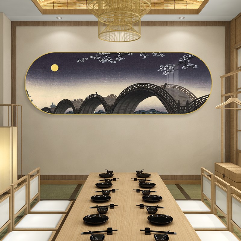 日料店装饰神奈川冲浪里挂画日式寿司餐馆浮世绘背景墙居酒屋壁画图片