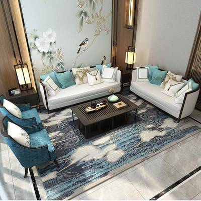 新中式实木沙发组合现代简约小户型客厅布艺沙发整屋定制家具