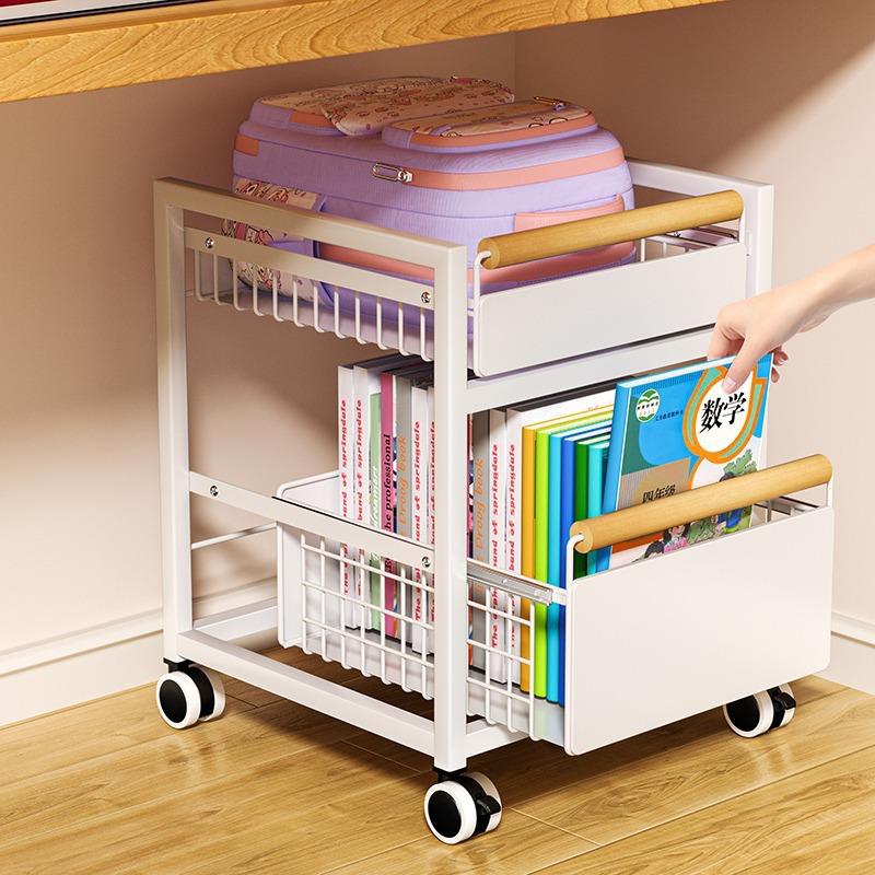 书包置物架可移动带轮书本收纳神器书架柜家用夹缝小推车简单易放
