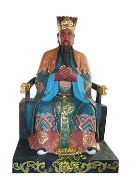 三官庙供奉三位尊神是谁三品三元帝君玻璃钢贴金神像直批