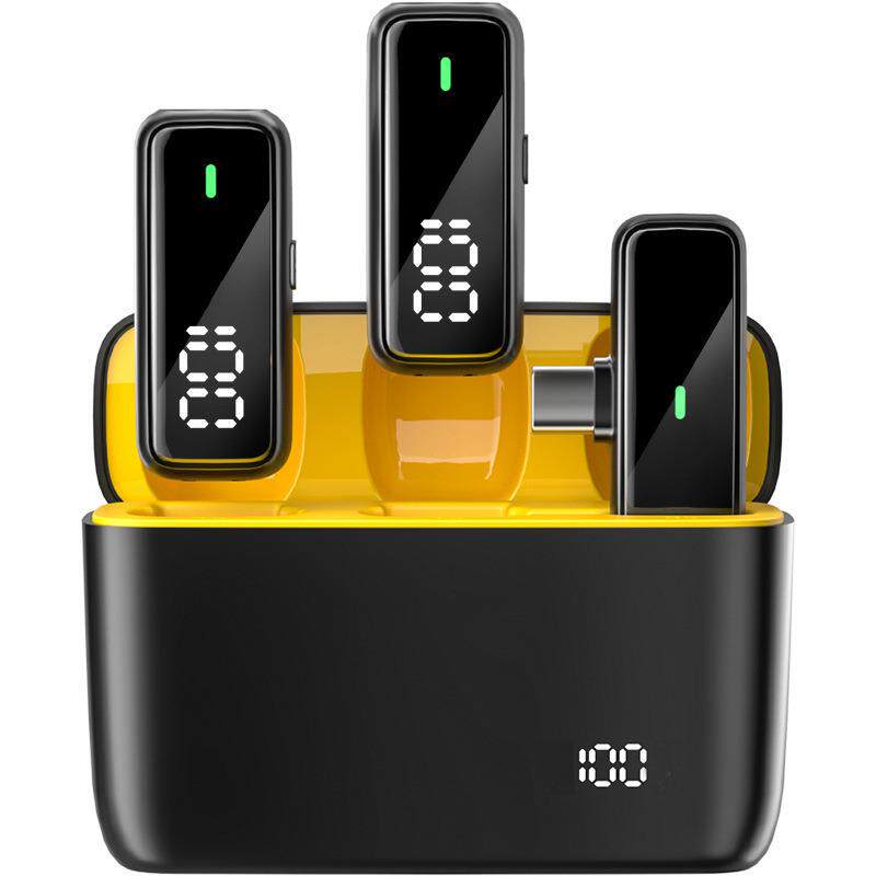 新款K6pro一拖二无线领夹麦克风带数显降噪直播话筒麦克风