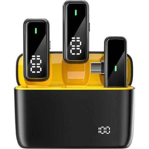 新款K6pro一拖二无线领夹麦克风带数显降噪直播话筒麦克风