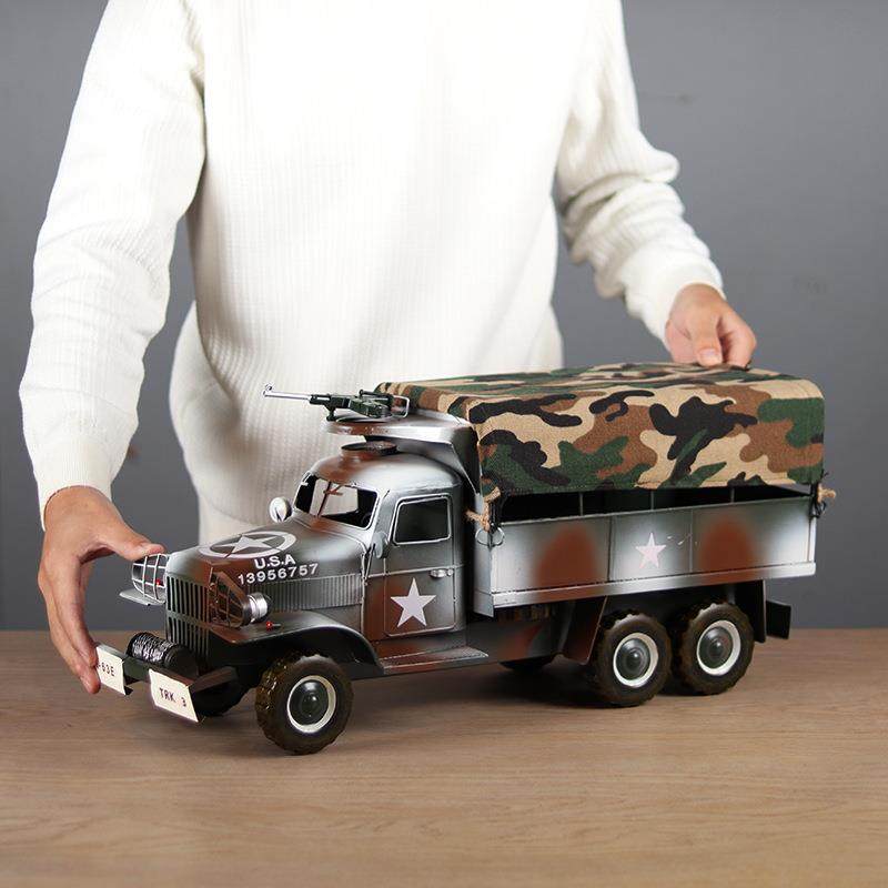 道奇带篷运输军车模型复古手工艺品仿真战车收藏摆件怀旧橱窗摆设,金属材料及制品,金属加工件/五金加工件,淘宝优惠券,粉丝福利购,淘宝优惠卷