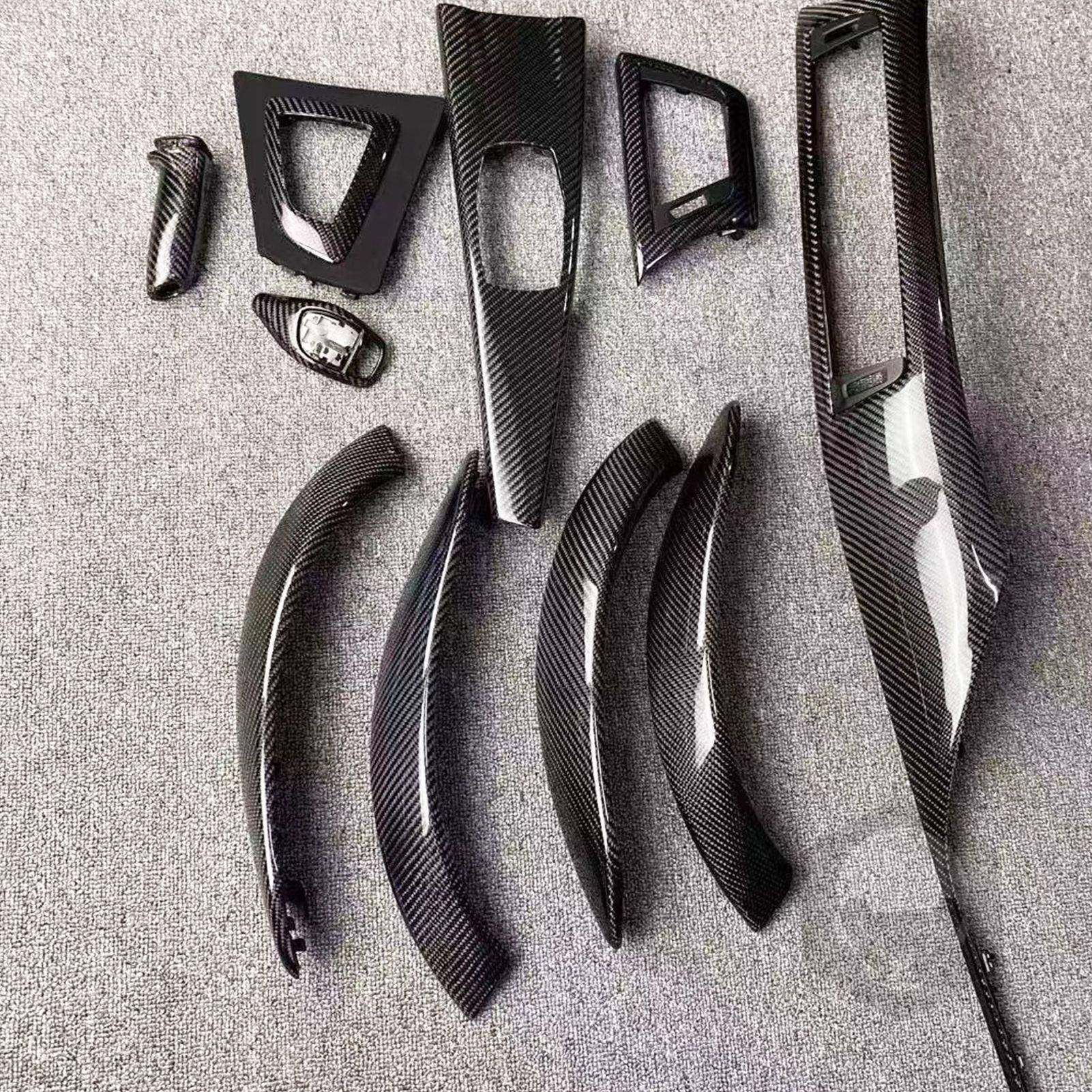 适用13-19款宝马3系F304系F323GTF34碳纤维内饰-亮光10件套