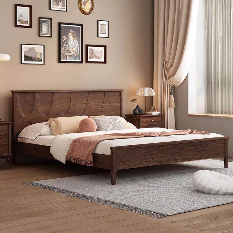 北美黑胡桃木床全实木床主卧1米8双人床北欧简约现代1.5米原木床