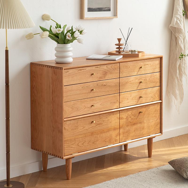 北欧樱桃木八斗柜卧室实木储物柜抽屉多功能客厅收纳日式餐边柜