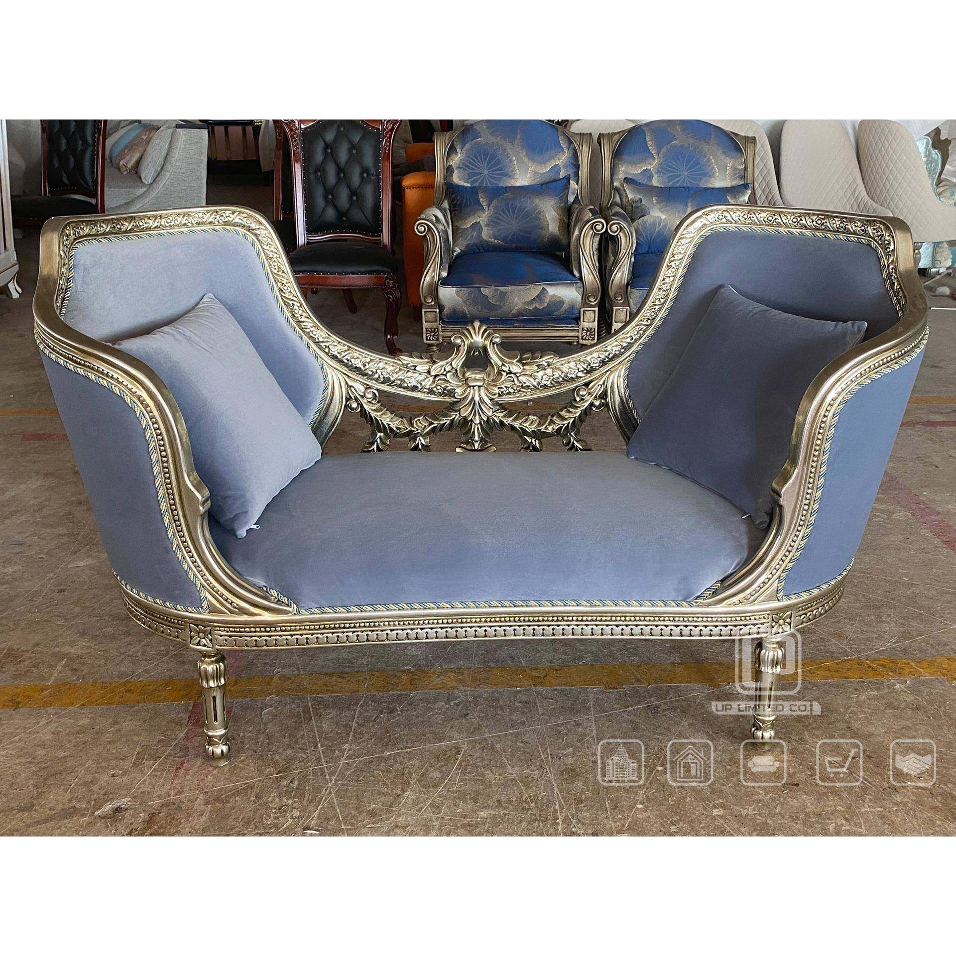 美式古典实木雕花贴金做旧欧式复古软包沙发舒适亲肤绒布贵妃沙发,3C数码配件,USB灯,淘宝优惠券,粉丝福利购,淘宝优惠卷