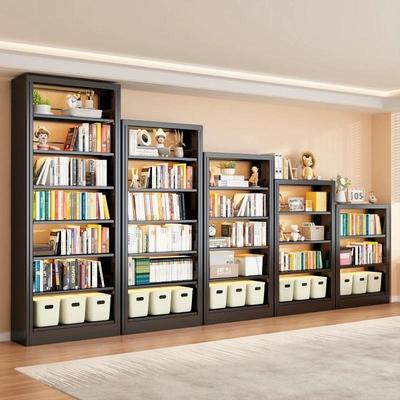 钢制图书馆书架家用儿童书柜置物架落地铁艺阅览室书籍黑色绘本架
