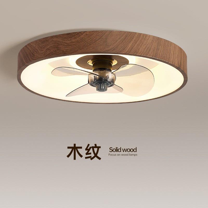 护眼led风扇吸顶灯现代简约木纹色卧室客厅餐厅风扇灯静音主卧灯