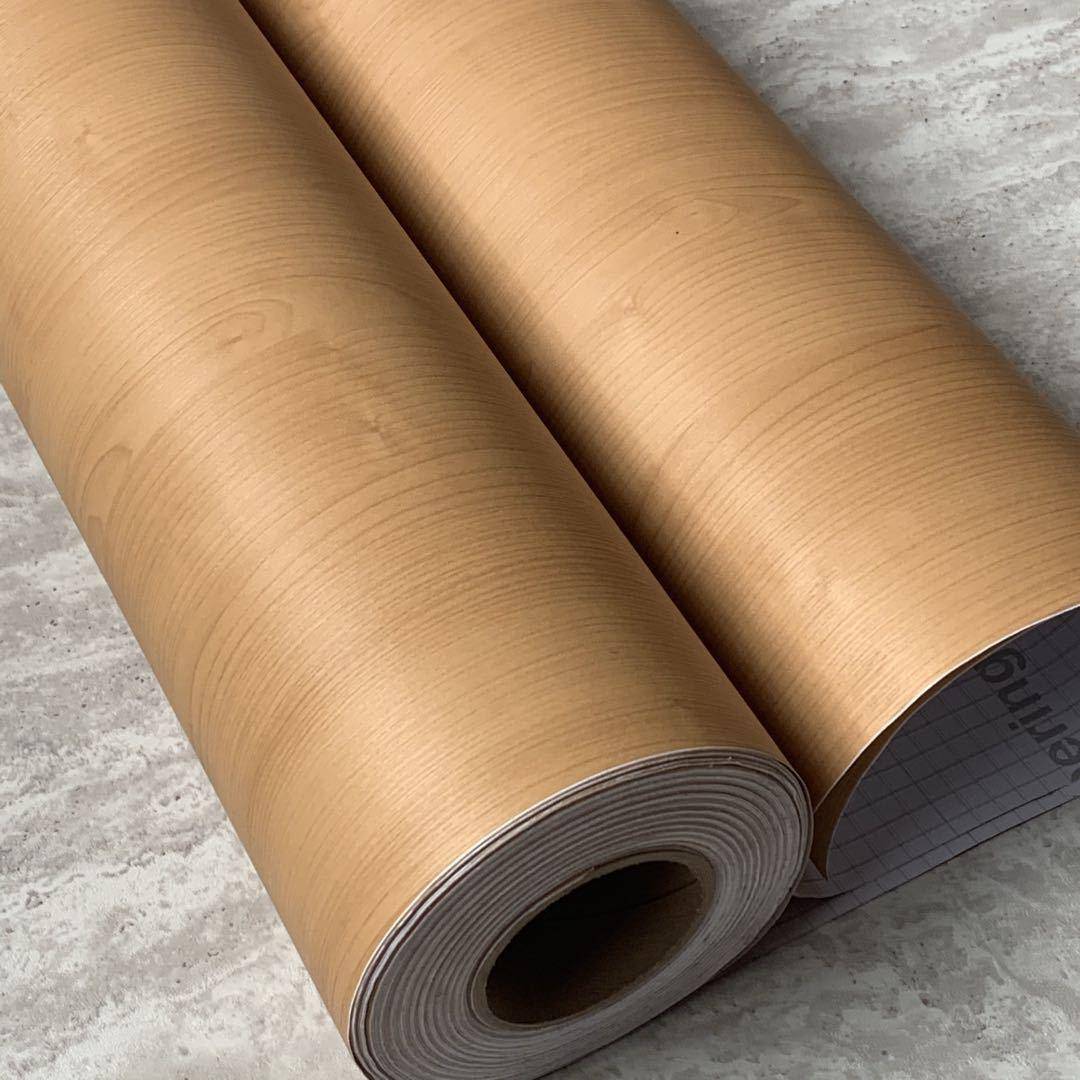 加厚防水木纹自粘墙纸壁纸家具桌面翻新贴纸展柜展台波音软片