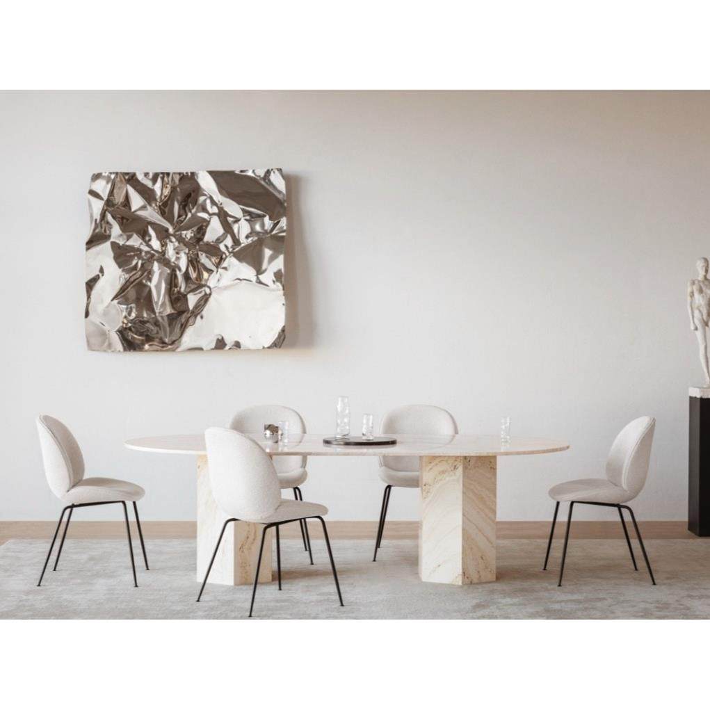 天然大理石餐桌现代简约设计师桌异型桌子别墅椭圆形台面大桌