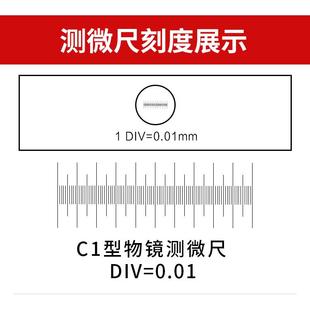 显微镜物镜测微尺 C1标尺测量定标配件 精确格值1Div=0.01mm厂家