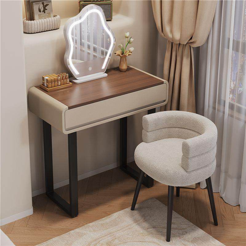 2025新款现代梳妆台小户型实木化妆桌简约奶油风收纳一体化妆台桌,3C数码配件,USB灯,淘宝优惠券,粉丝福利购,淘宝优惠卷