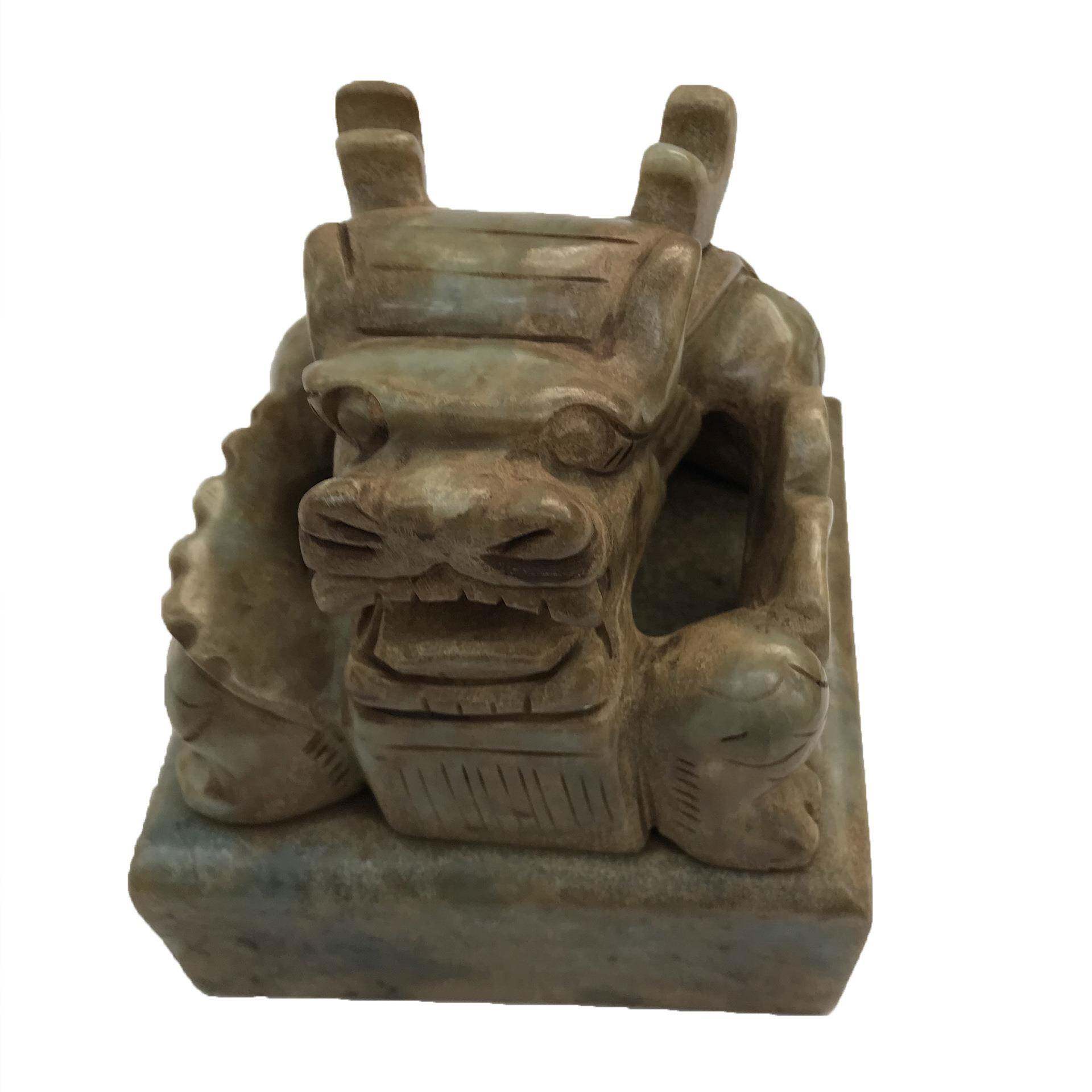 钰程本命年玉器 高13.5厘米战汉古玉龙头印章玉玺龙印吉祥物摆件