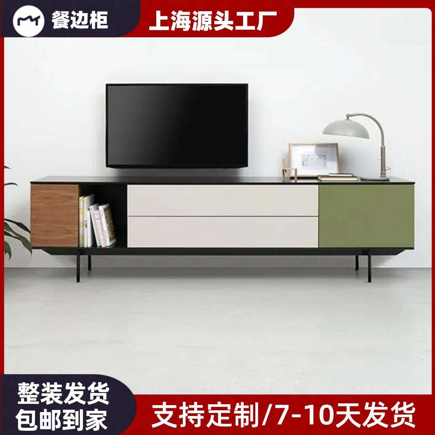 胡桃木色电视柜现代简约烤漆视听柜创意个性电视柜地柜茶几包邮