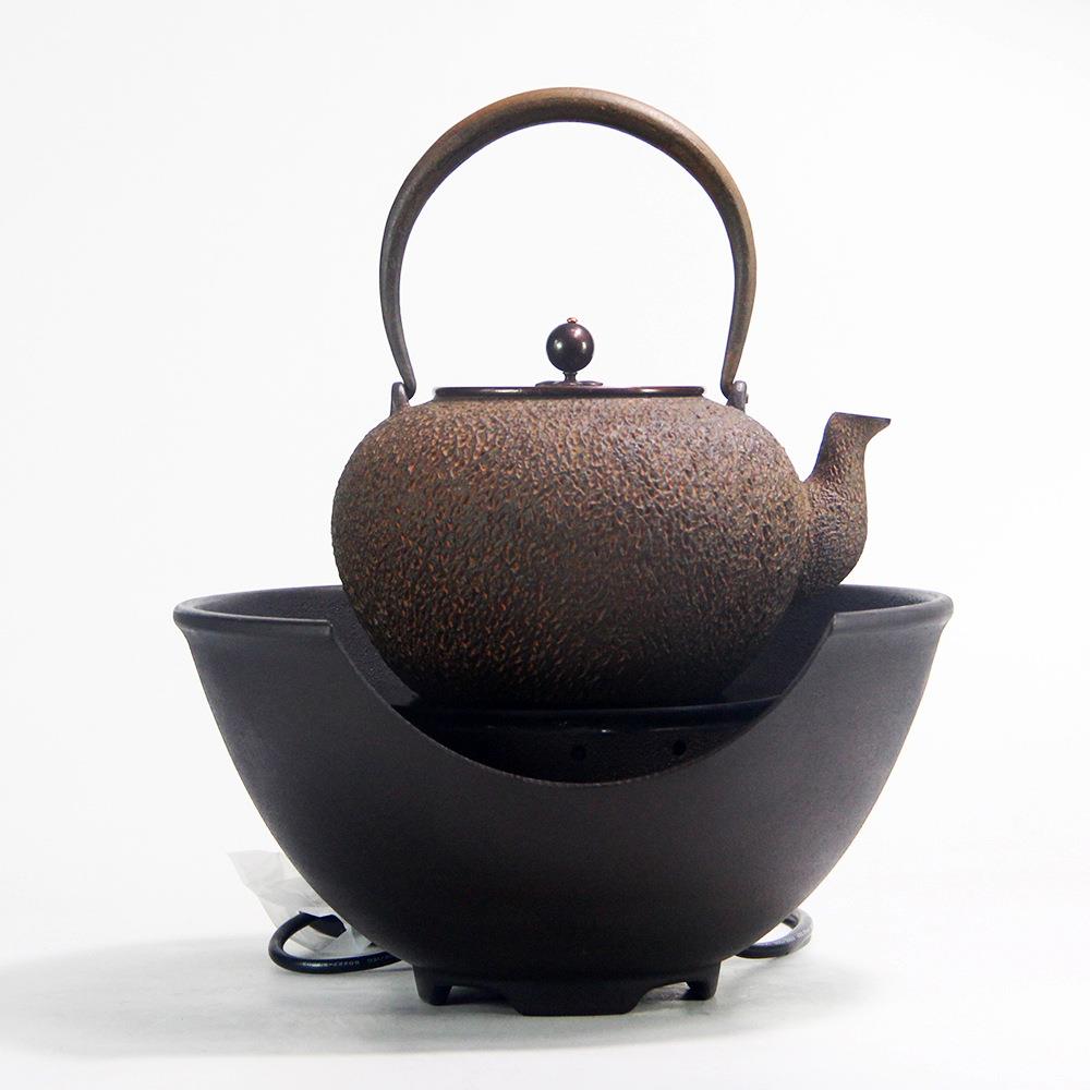 大容量1600ml多人用纯手工素色岩肌纹理无涂层煮水泡茶铸铁壶茶具