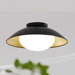 法式 中古吸顶灯创意黑金箔汤圆吸顶灯诧寂风vintage书房卧室灯具