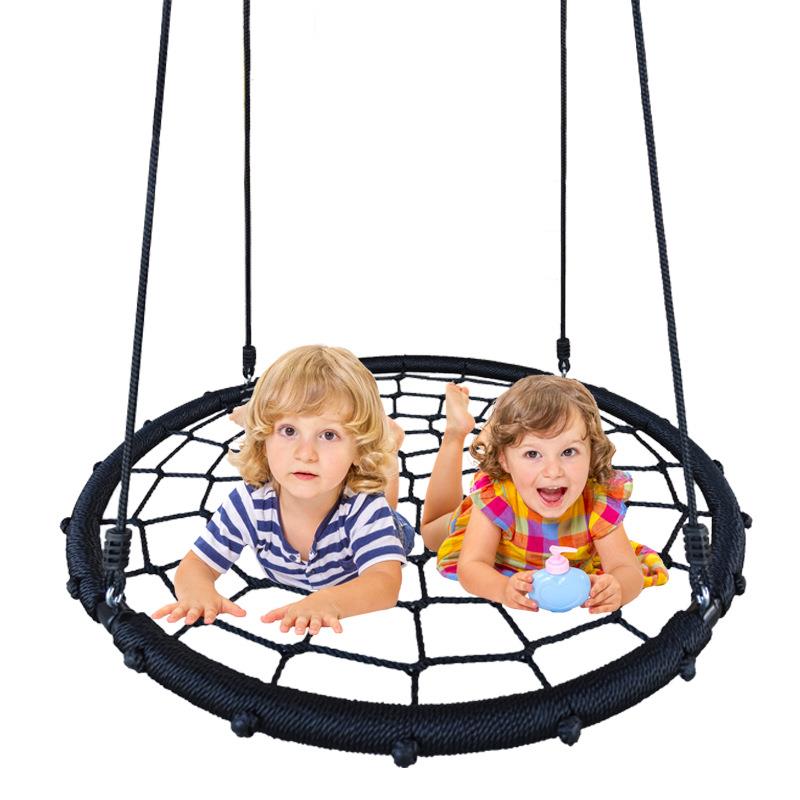 儿童户外圆形秋千100cm游乐设备多人秋千室内外鸟巢圆盘挂绳秋千