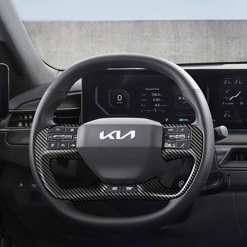 适用于23款起亚EV9方向盘亮片KIA方向盘两侧装饰专用碳纤纹亮片