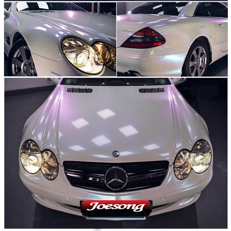 改色膜全车改装哑光陶瓷白变紫金蓝红亚面汽车贴纸车身变色