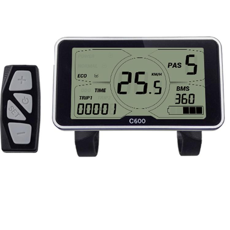24V36V48VC600高配电动自行车滑板车四寸大屏液晶仪表