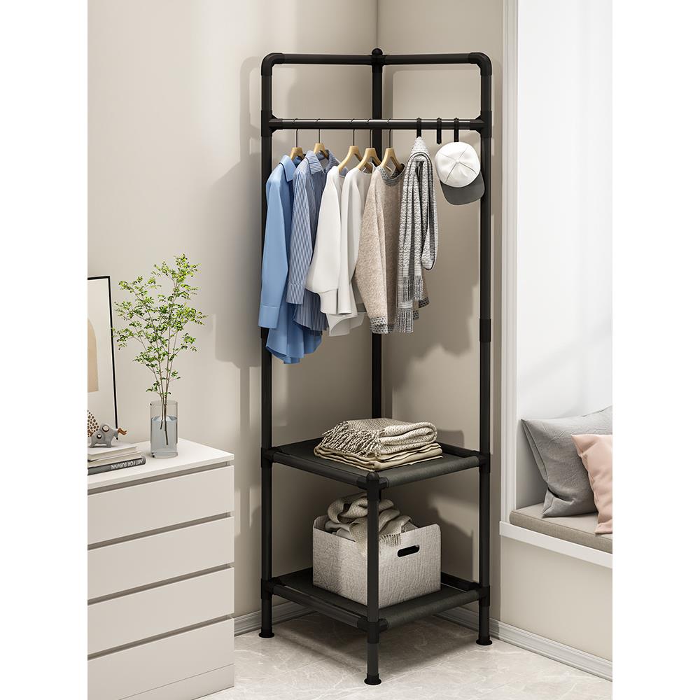 简易挂衣架落地卧室家用衣服架子挂杆室内晾衣架房间不占地衣帽架
