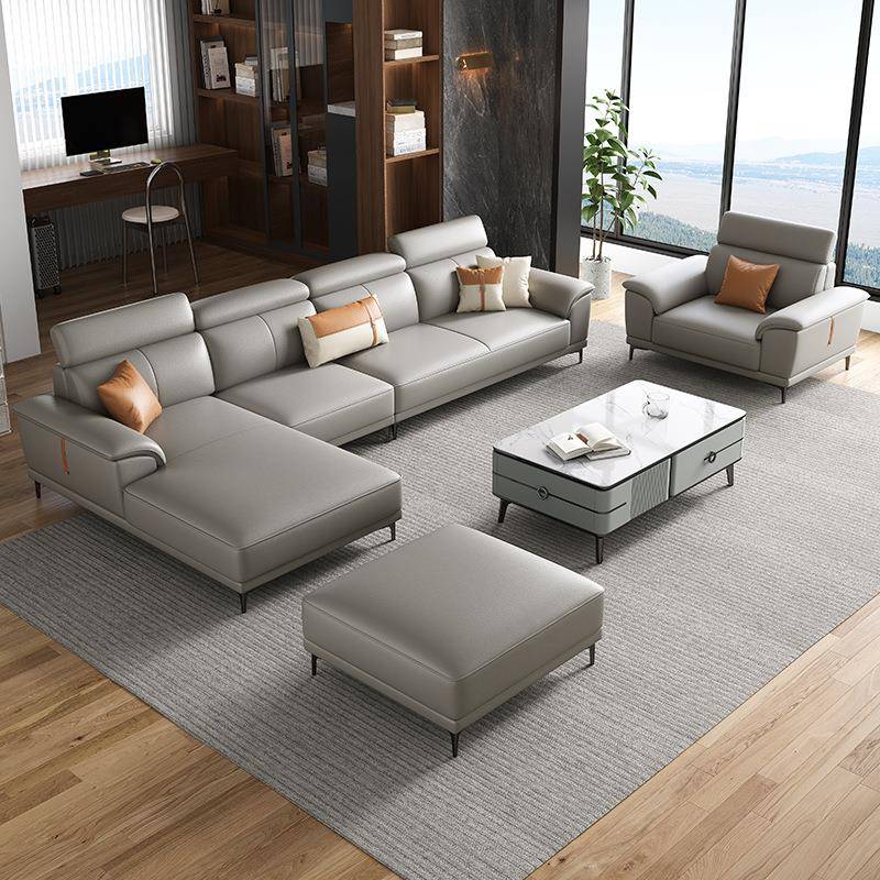 意式极简布艺沙发小户型现代简约科技布网红客厅三人沙发组合套装