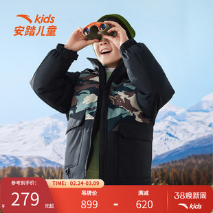 安踏儿童男女同款羽绒服冬季保暖外套户外防风抗冻2025新款百搭