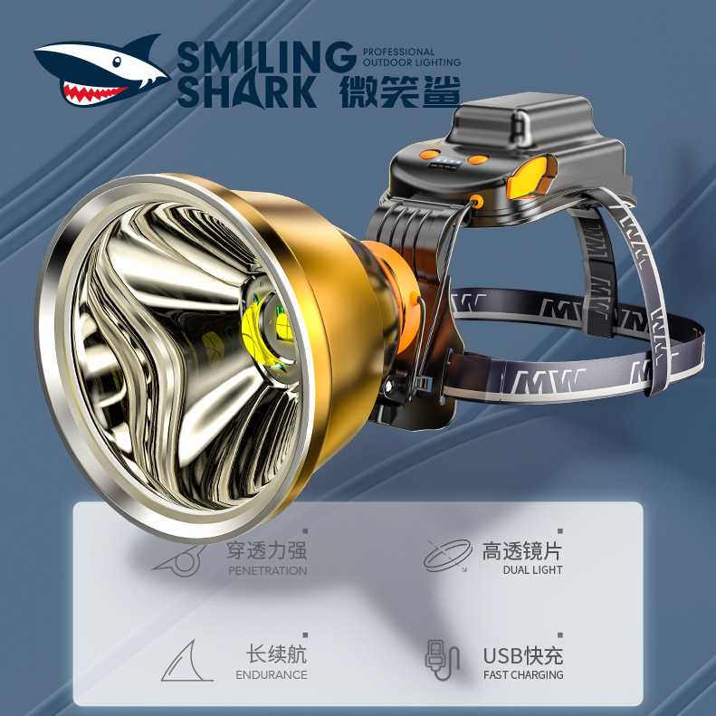 P90强光头灯 户外探险铝合金头戴式充电高亮感应头灯