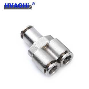 16全铜镀镍 不锈钢 气管快速快插Y型三通气动接头PY4