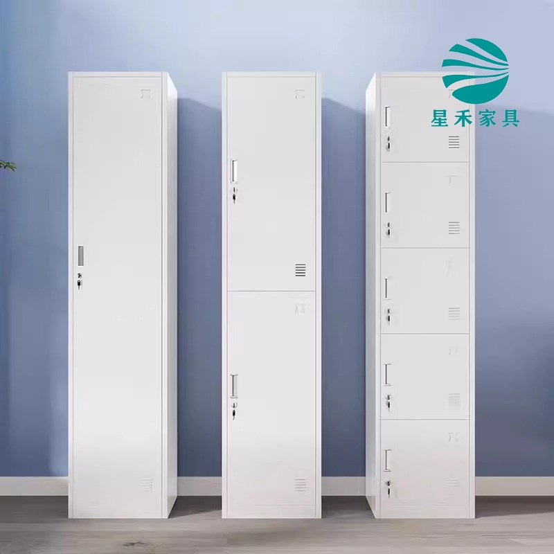 单门更衣柜宿舍带锁员工储物柜铁皮柜钢制柜更衣箱办公室衣柜鞋柜
