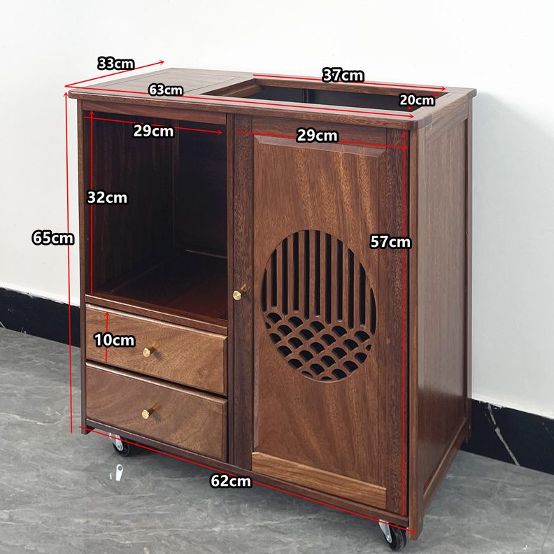 带茶台烧水壶一体茶几家用轮边柜移动茶水柜实木电器功夫茶具