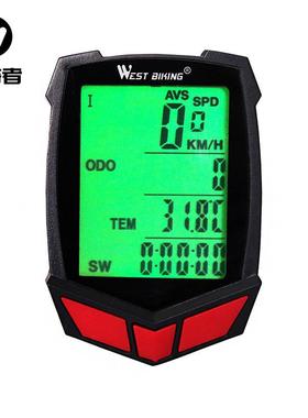 WESTBIKING自行车英文码表公路车测速里程表山地车单车骑行装备