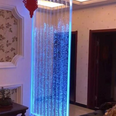水幕屏风亚断墙变型流水墙气泡大光隔克力玄关鱼缸客厅水族箱定制