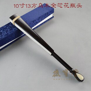 寸方大开方全乌木造型头折扇男式 扇子礼品扇宣纸扇白纸礼品