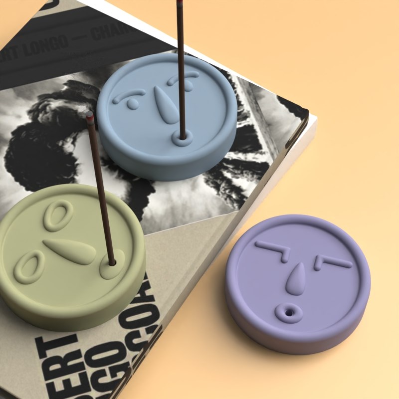 水泥线硅胶模具创意圆形人脸底座手工混凝土香座托盘模具