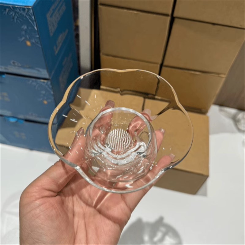玻璃茶漏纯玻璃一体茶滤公道杯滤网激光打孔功夫茶具茶滤茶漏