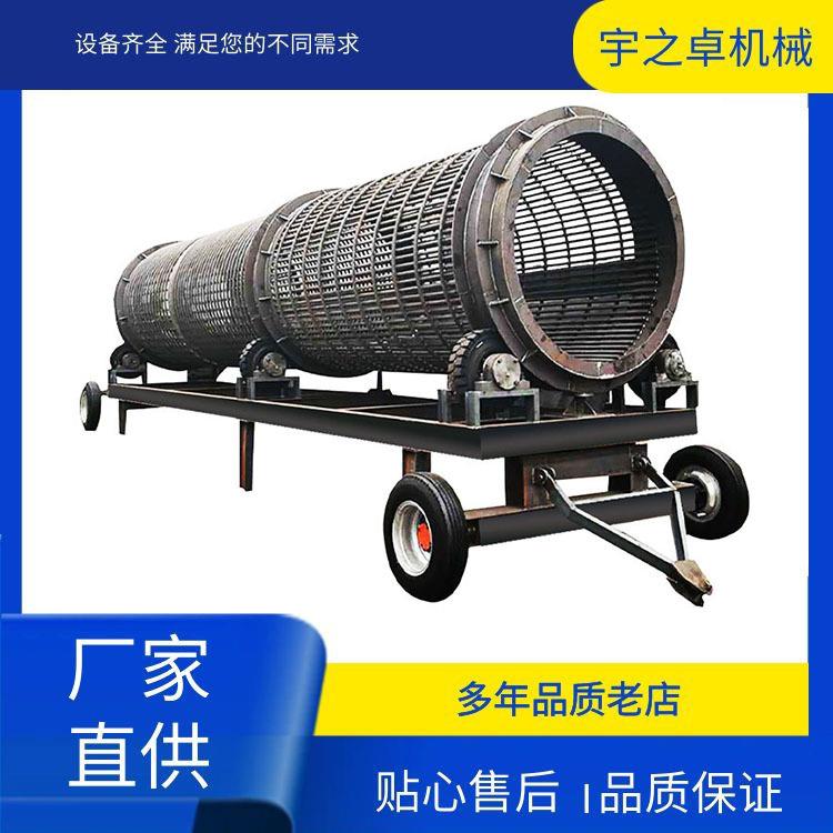 大型无轴滚筒筛沙机筛分效果好滚筒式砂石分离机筛石机
