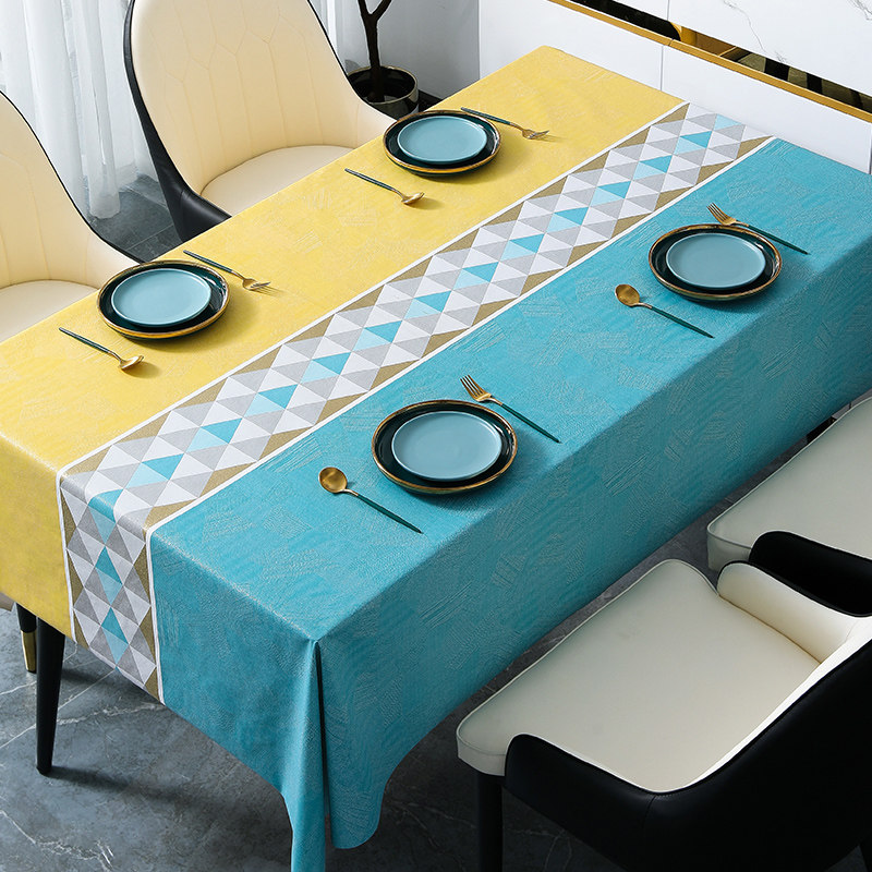 粉灰三角桌布防水防油免洗茶几网红客厅餐桌垫p台布长方形,居家布艺,桌布,淘宝优惠券,粉丝福利购,淘宝优惠卷