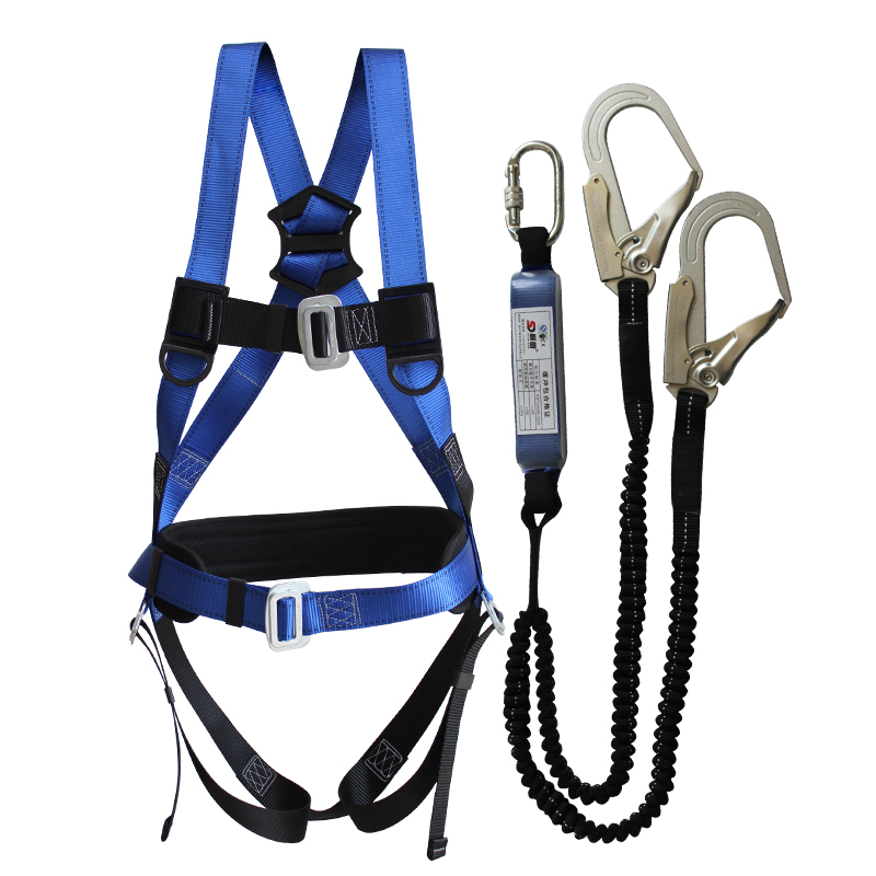 户外高空作业防坠落悬挂类全身五点式国标安全带弹力绳韩版安全绳