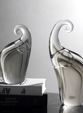 创意琉璃摆件客厅玄关书房样板房极简风装饰品摆设