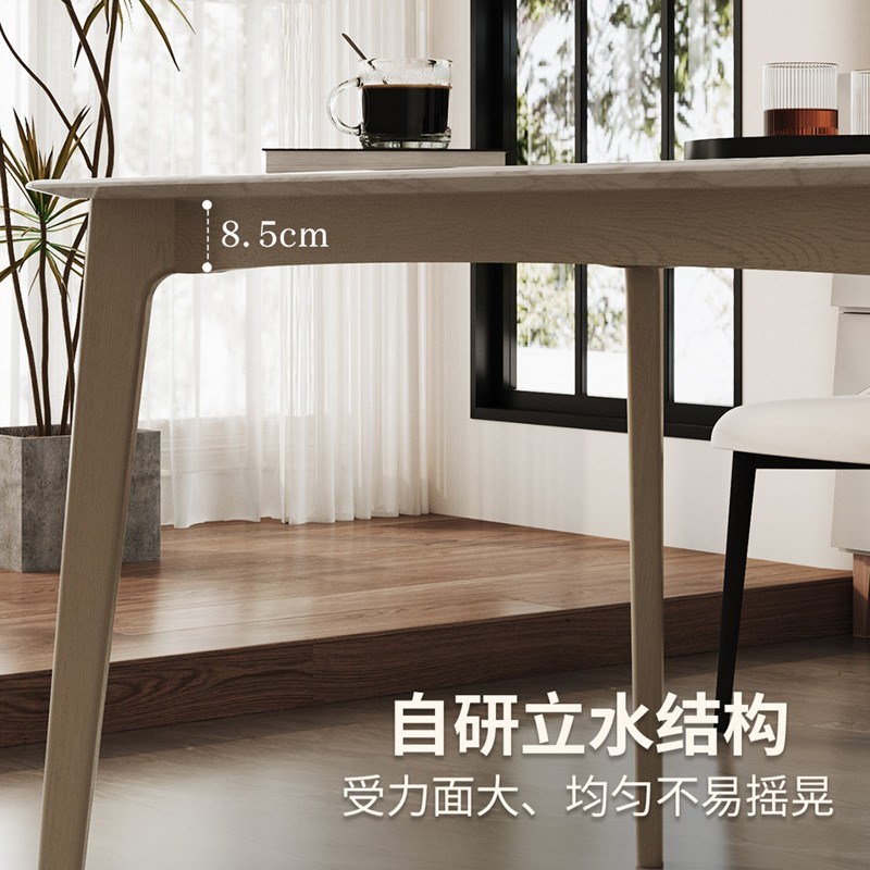 木艺家居大理石餐桌现简约实木餐桌椅组合小户型饭桌子