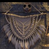 印第安风格 玄关客厅沙发背景民宿挂件 羽毛棉线编织弯曲木杆挂毯