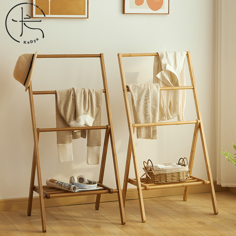 衣帽架卧室折叠收纳床边挂衣架裤架子落地床头放架子